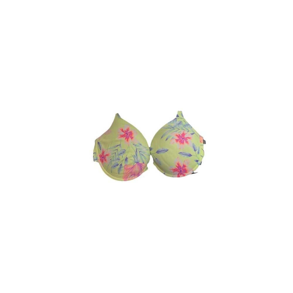 VS Neon Floral Push-Up Bra 36D Front Closure PINK Wear Everywhere Bra
